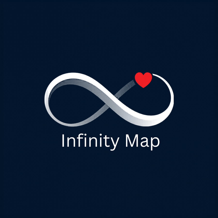 The Infinity Map logo — an infinity symbol with a red heart